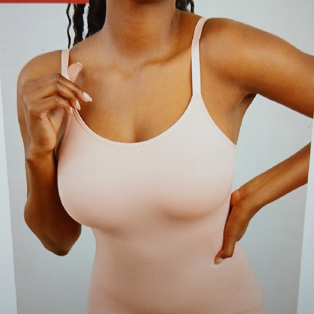 3-S Shapermint Essentials All Day Every Day Scoop Neck Cami. Color Chai